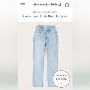 Abercrombie & Fitch Curve love high rise dad jean size 25 regular